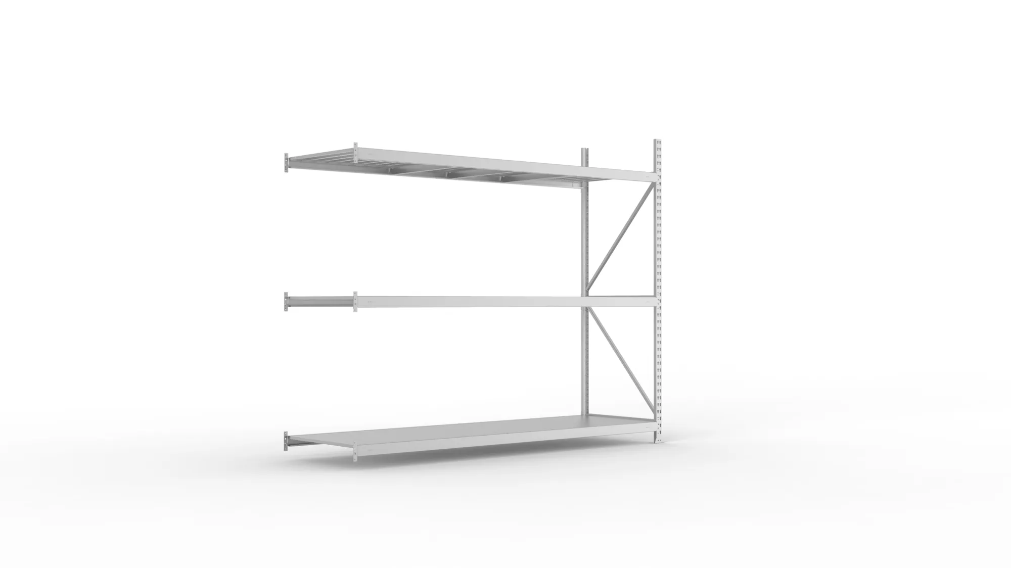 META MINI-RACK Weitspannregal | Anbauregal | 2200 x 2600 x 800 mm | Fachlast 490 kg | Stahlpaneelböden | 3 Ebenen