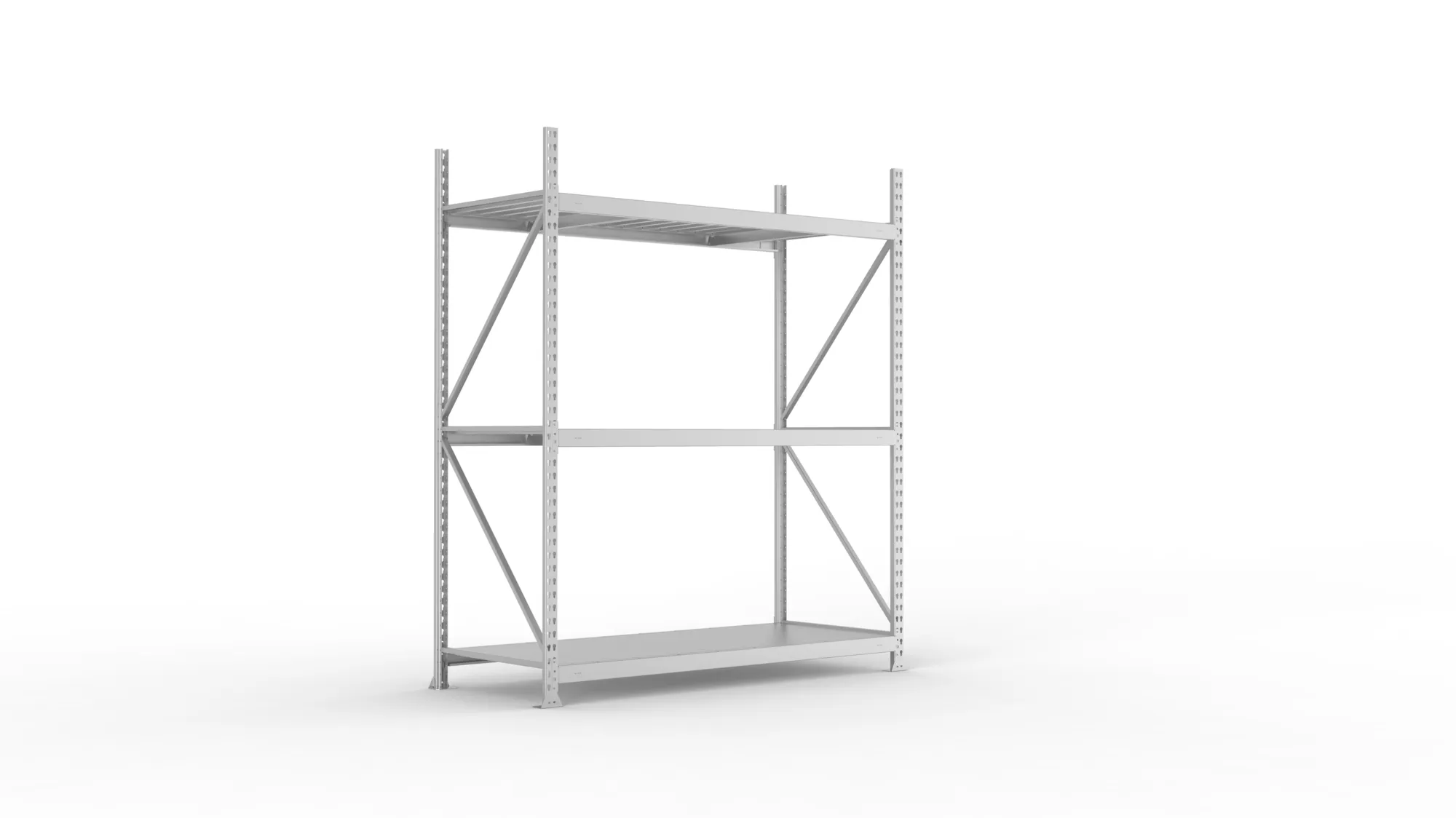 META MINI-RACK Weitspannregal | Grundregal | 2200 x 1800 x 800 mm | Fachlast 600 kg | Stahlpaneelböden | 3 Ebenen