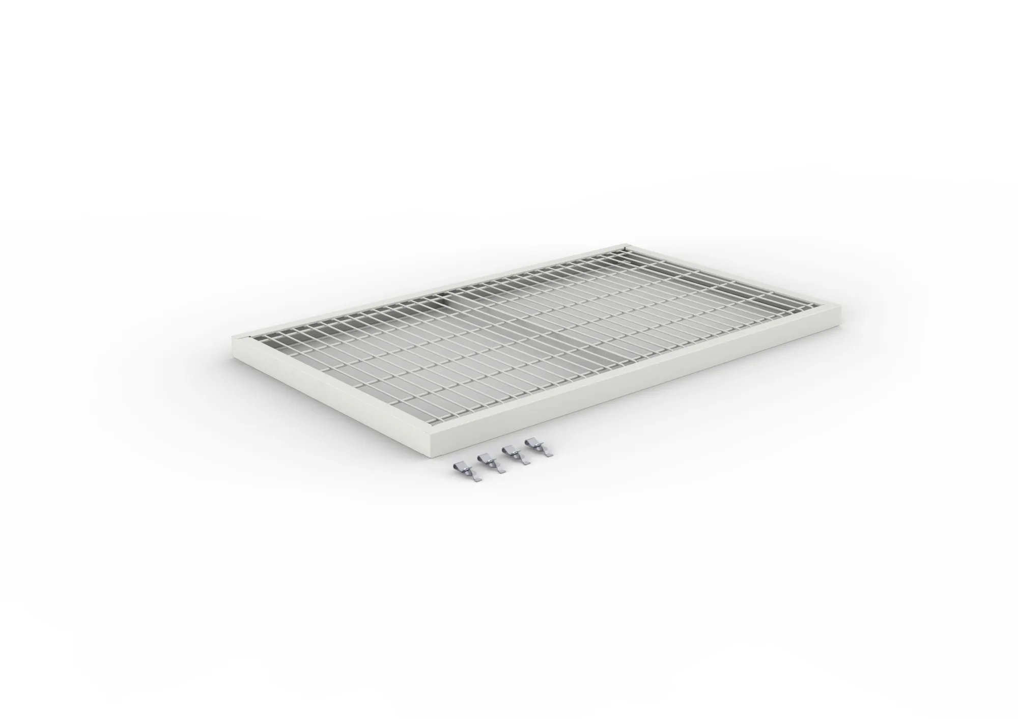 Additional mesh shelf 150 1000 x 600 galv. cpl. incl. 4 mesh shelf clips