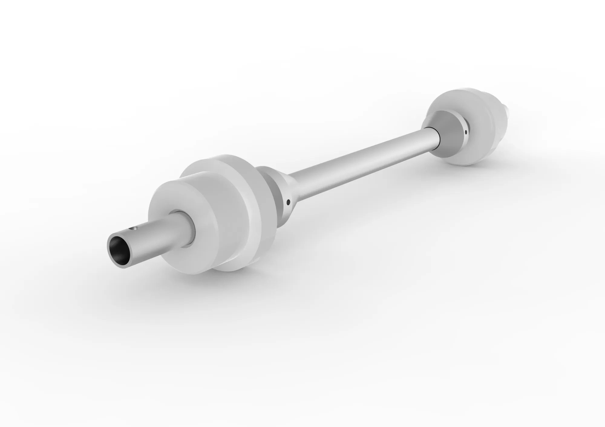 Cable reel bar 42,4/4,0x1100 pre-galvanised with c ent.flanges+plastic roller bear