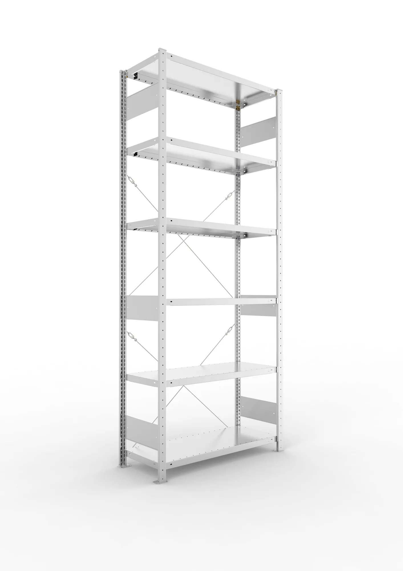 META CLIP S3 | Fachbodenregal | Grundregal | 2500 x 1000 x 400 mm | Fachlast 230 kg | 5+1 Ebenen | verzinkt