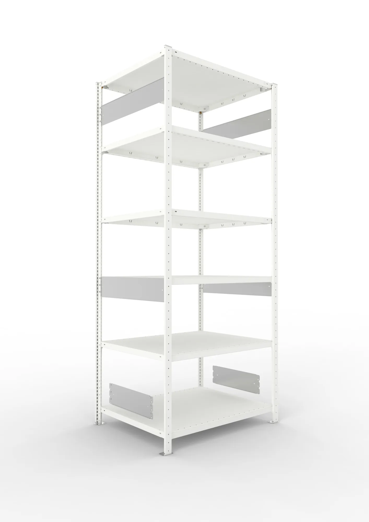META CLIP S3 | Fachbodenregal | Grundregal | 2500 x 1000 x 800 mm | Fachlast 230 kg | 5+1 Ebenen | Längsriegel | RAL 7035