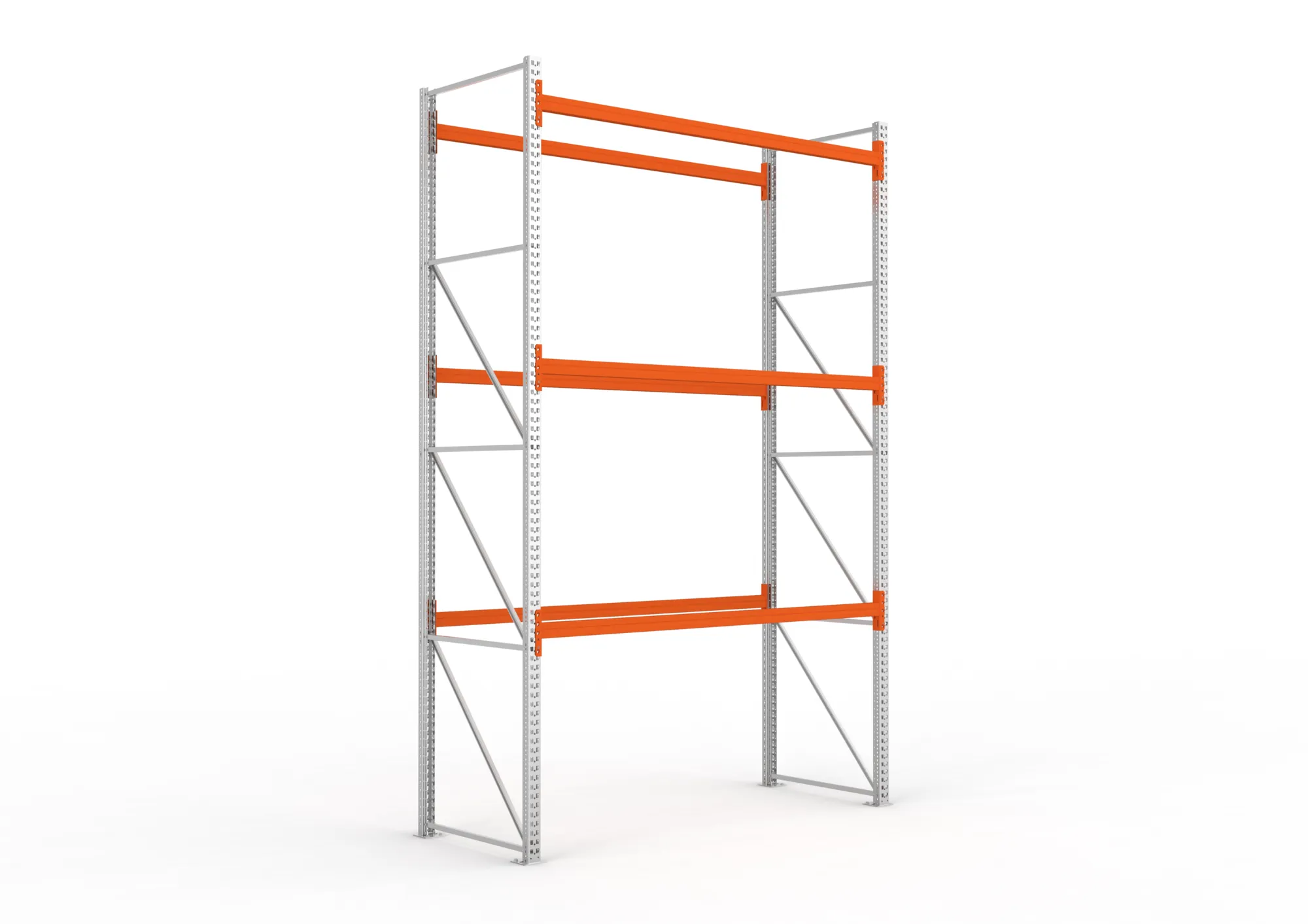META MULTIPAL | Palettenregal | Grundregal | 4400 x 2700 x 1100 mm | Fachlast 480 kg | 4 Ebenen | 12 Paletten | verzinkt