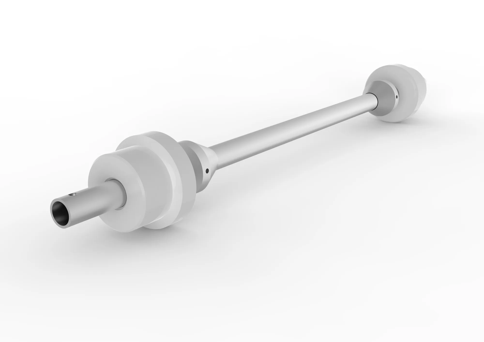 Cable reel bar 42,4/4,0x1300 pre-galvanised with c ent.flanges+plastic roller bear