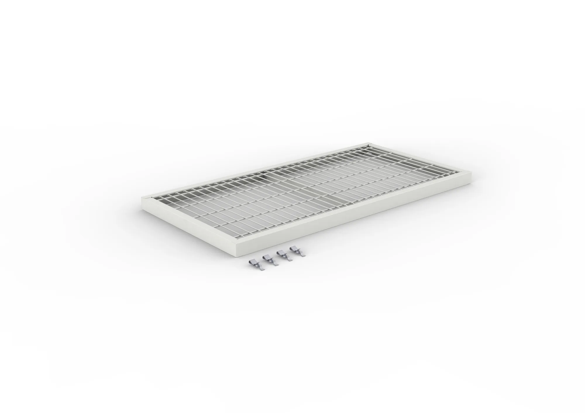 Additional mesh shelf 150 1000 x 500 galv. cpl. incl. 4 mesh shelf clips