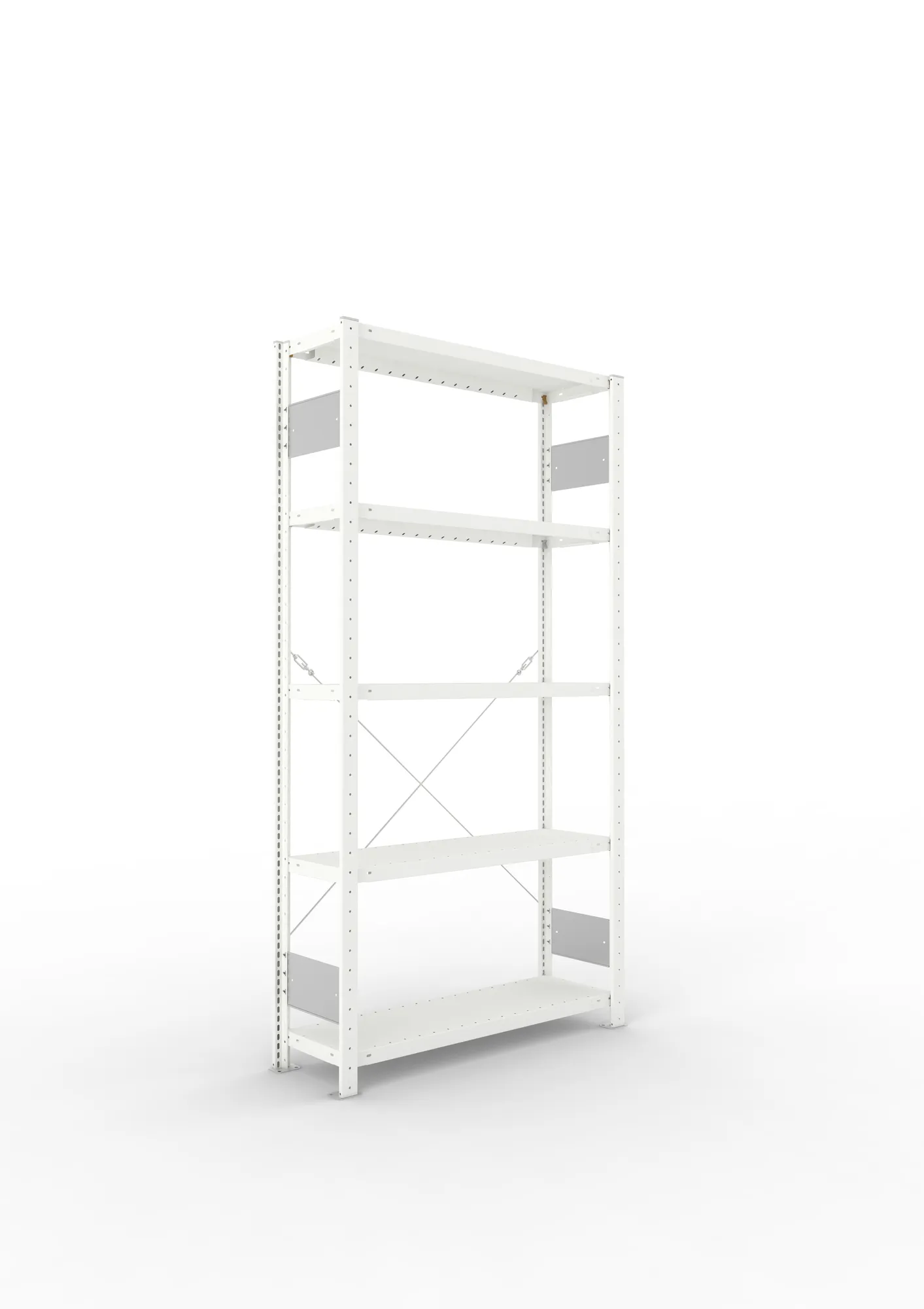 META CLIP S3 | Fachbodenregal | Grundregal | 2000 x 1000 x 300 mm | Fachlast 230 kg | 4+1 Ebenen | RAL 7035