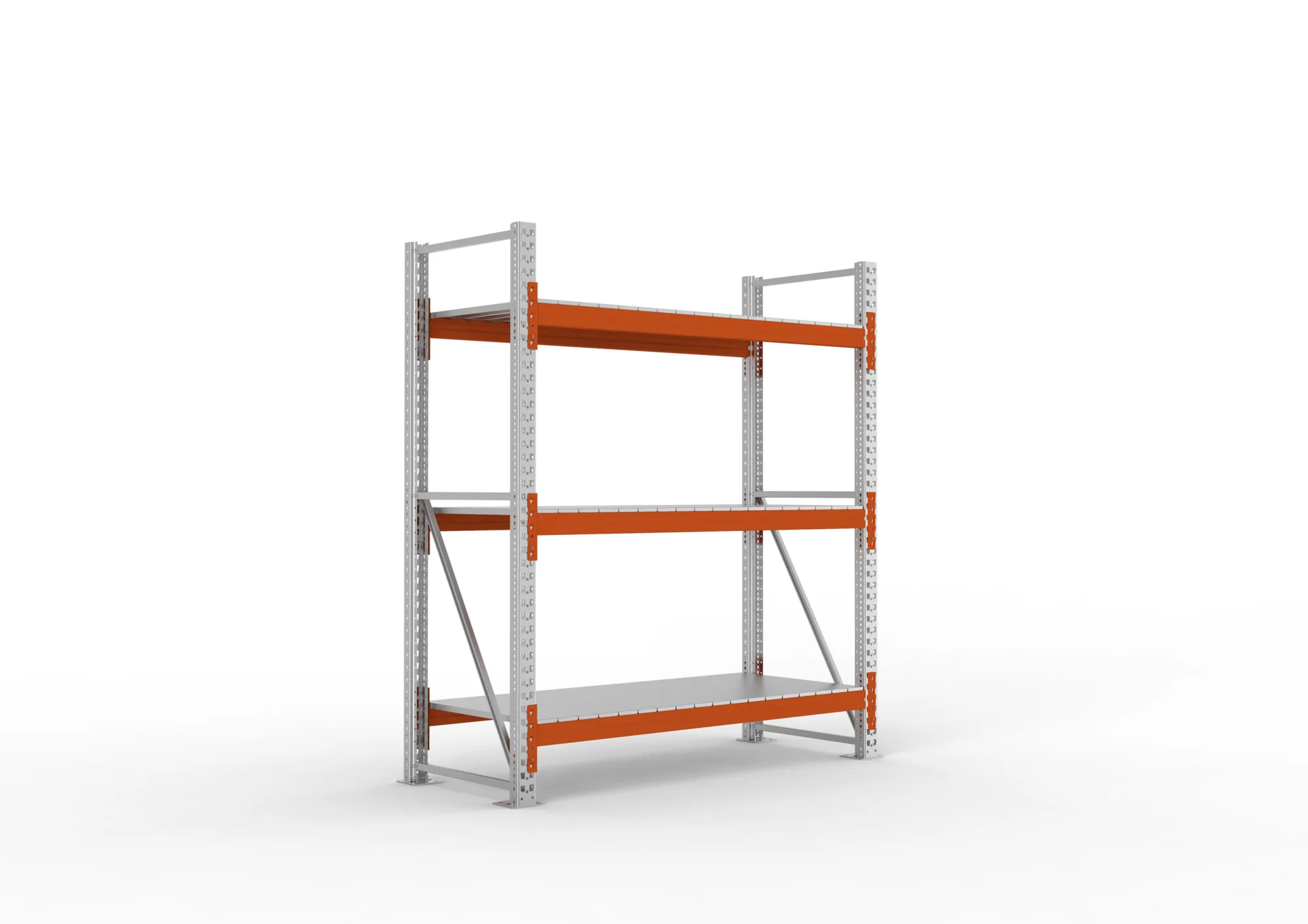 META MULTIPAL | Großfachregal | Grundregal | 2200 x 1825 x 800 mm | Fachlast 1800 kg | 3 Ebenen | Stahlpaneele | verzinkt