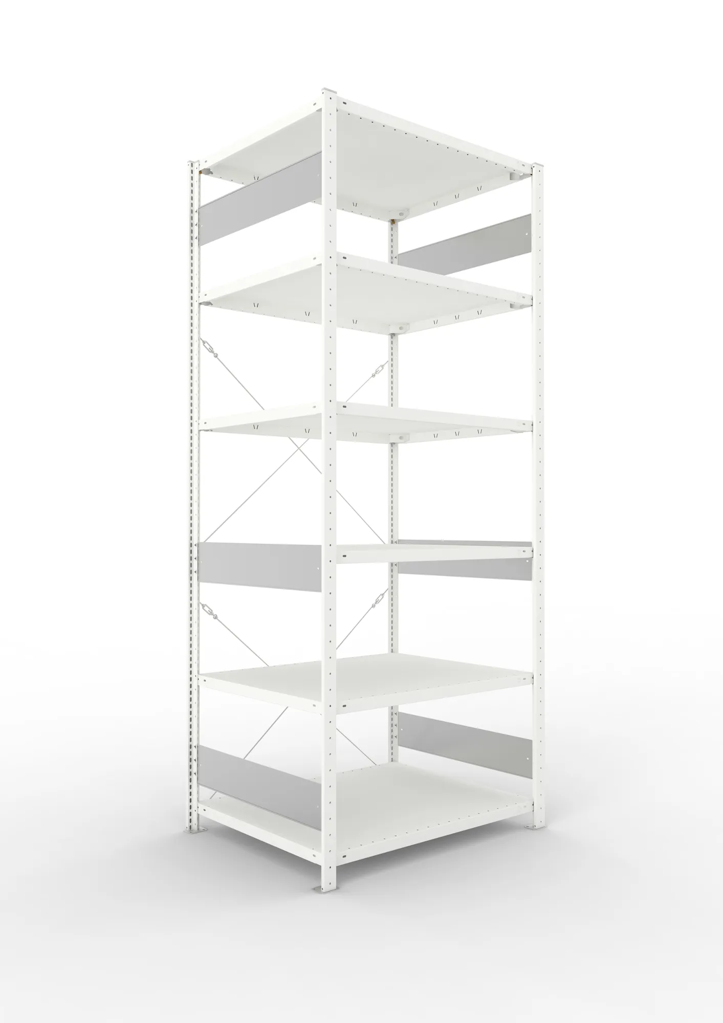 META CLIP S3 | Fachbodenregal | Grundregal | 2500 x 1000 x 800 mm | Fachlast 230 kg | 5+1 Ebenen | RAL 7035