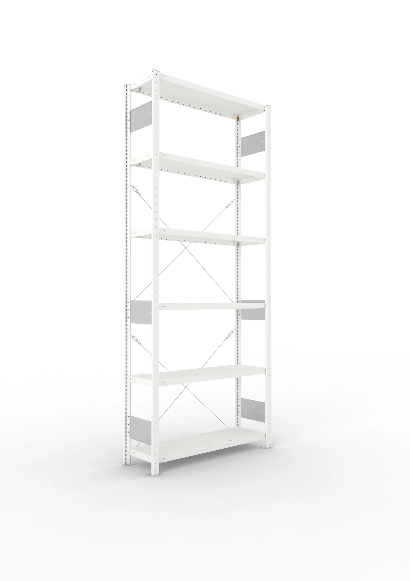 META CLIP S3 | Fachbodenregal | Grundregal | 2500 x 1000 x 300 mm | Fachlast 230 kg | 5+1 Ebenen | RAL 7035
