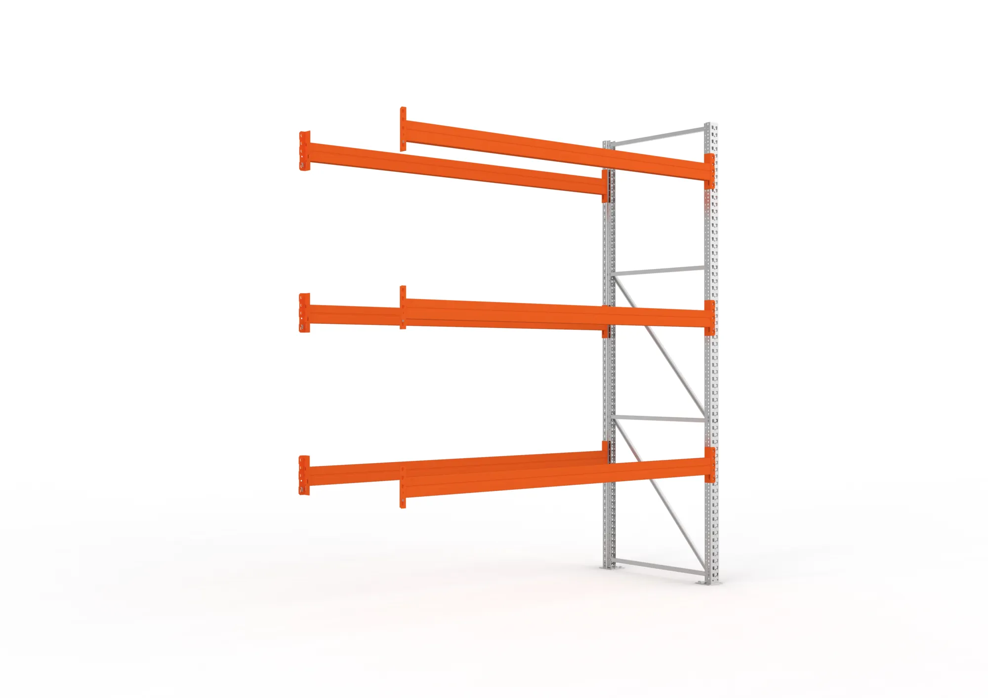 META MULTIPAL | Palettenregal | Anbauregal | 3300 x 2700 x 1100 mm | Fachlast 980 kg | 4 Ebenen | 12 Paletten | verzinkt