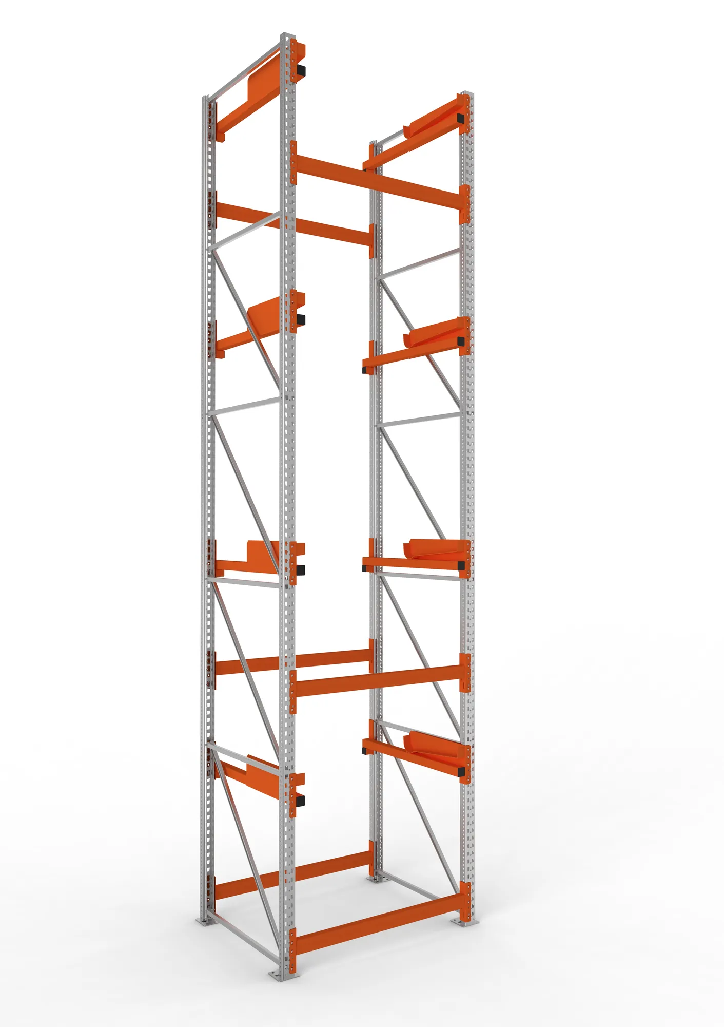 META MULTIPAL | Kabeltrommelregal | Grundregal | 5500 x 1300 x 1100 mm | Feldlast 5500 kg | 4 Ebenen | Typ 2 | RAL 5010