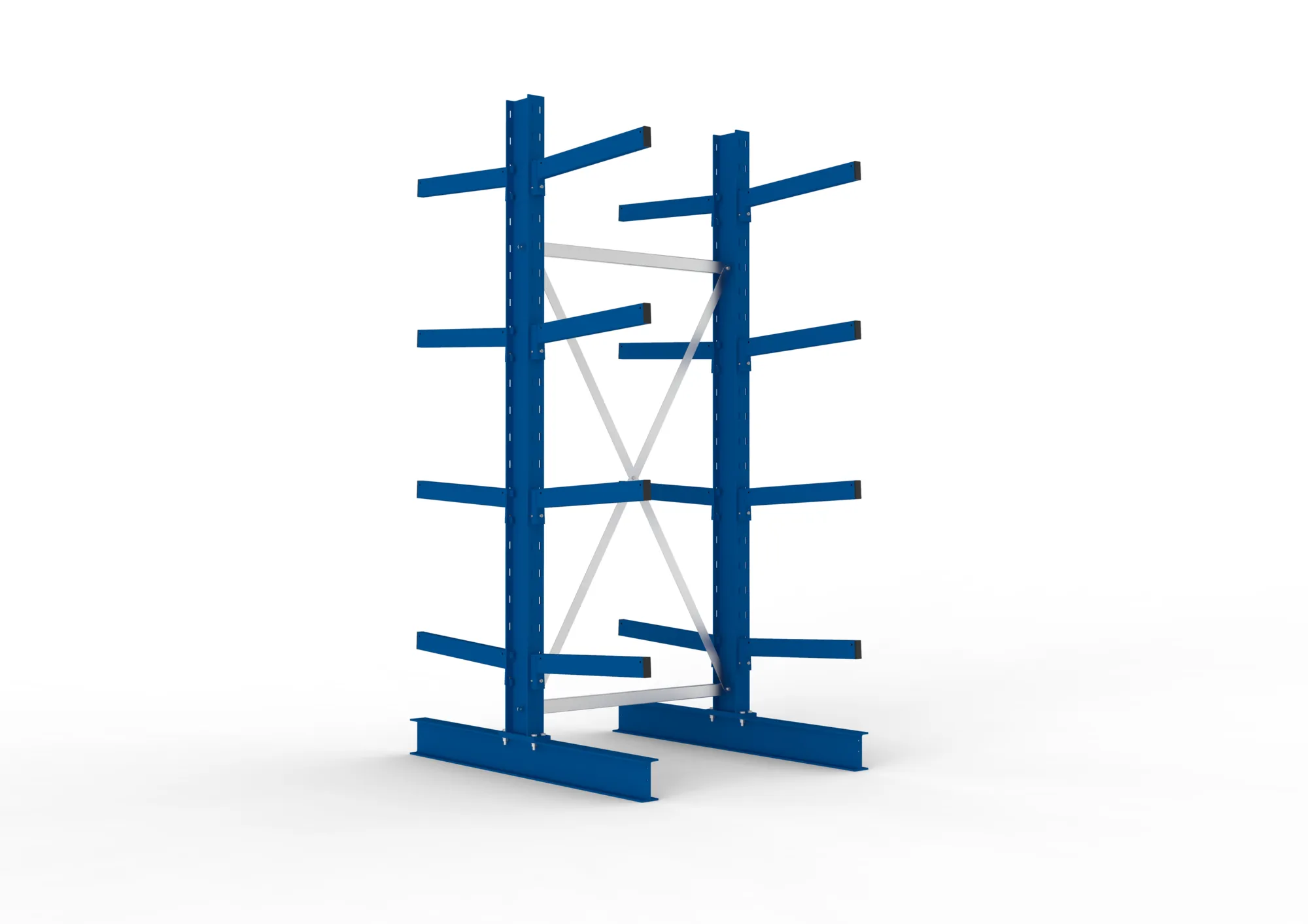 META MULTISTRONG M | Kragarmregal | Grundregal | 2500 x 1000 x 600 mm | Armlast 355 kg | doppelseitig | 4+1 Ebenen