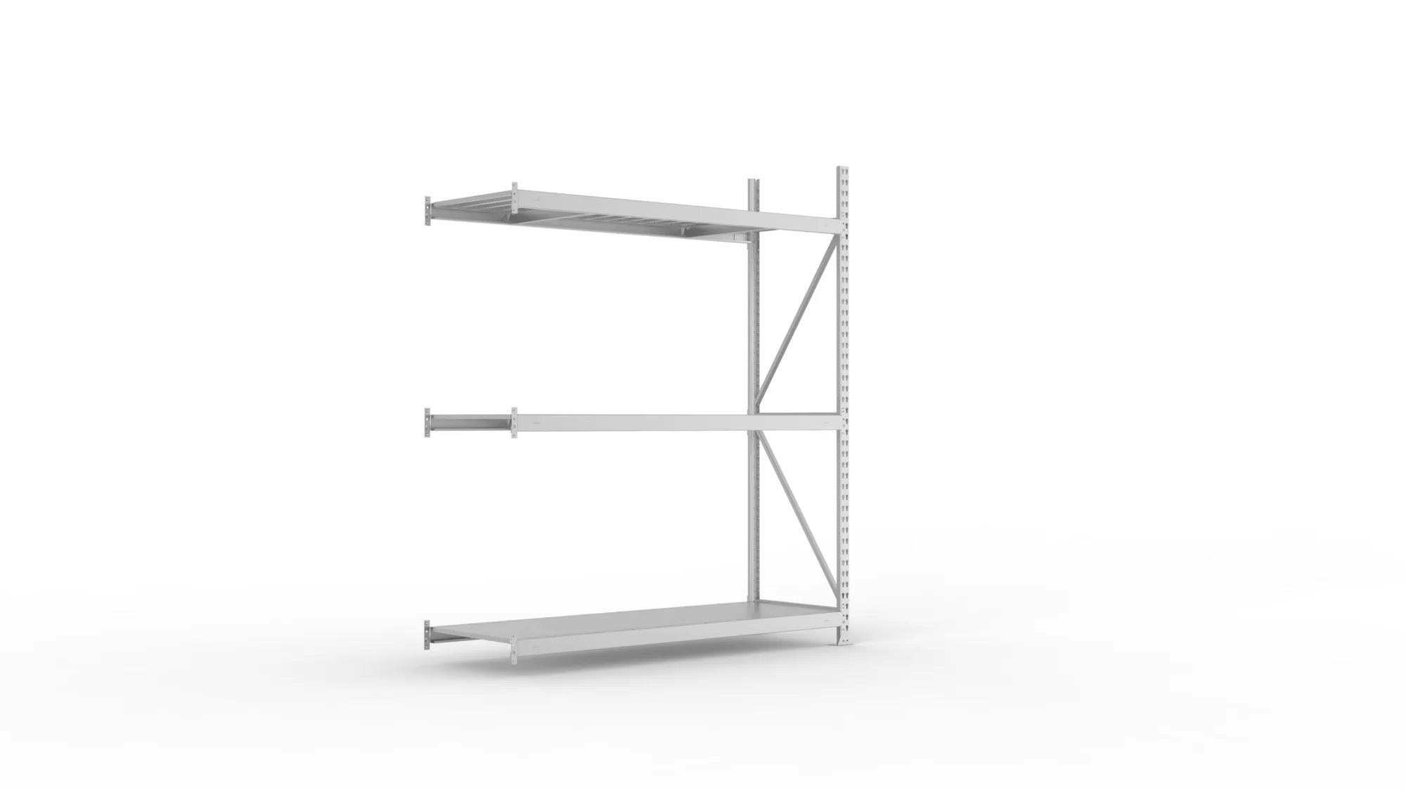META MINI-RACK Weitspannregal | Anbauregal | 2200 x 1800 x 650 mm | Fachlast 600 kg | Stahlpaneelböden | 3 Ebenen
