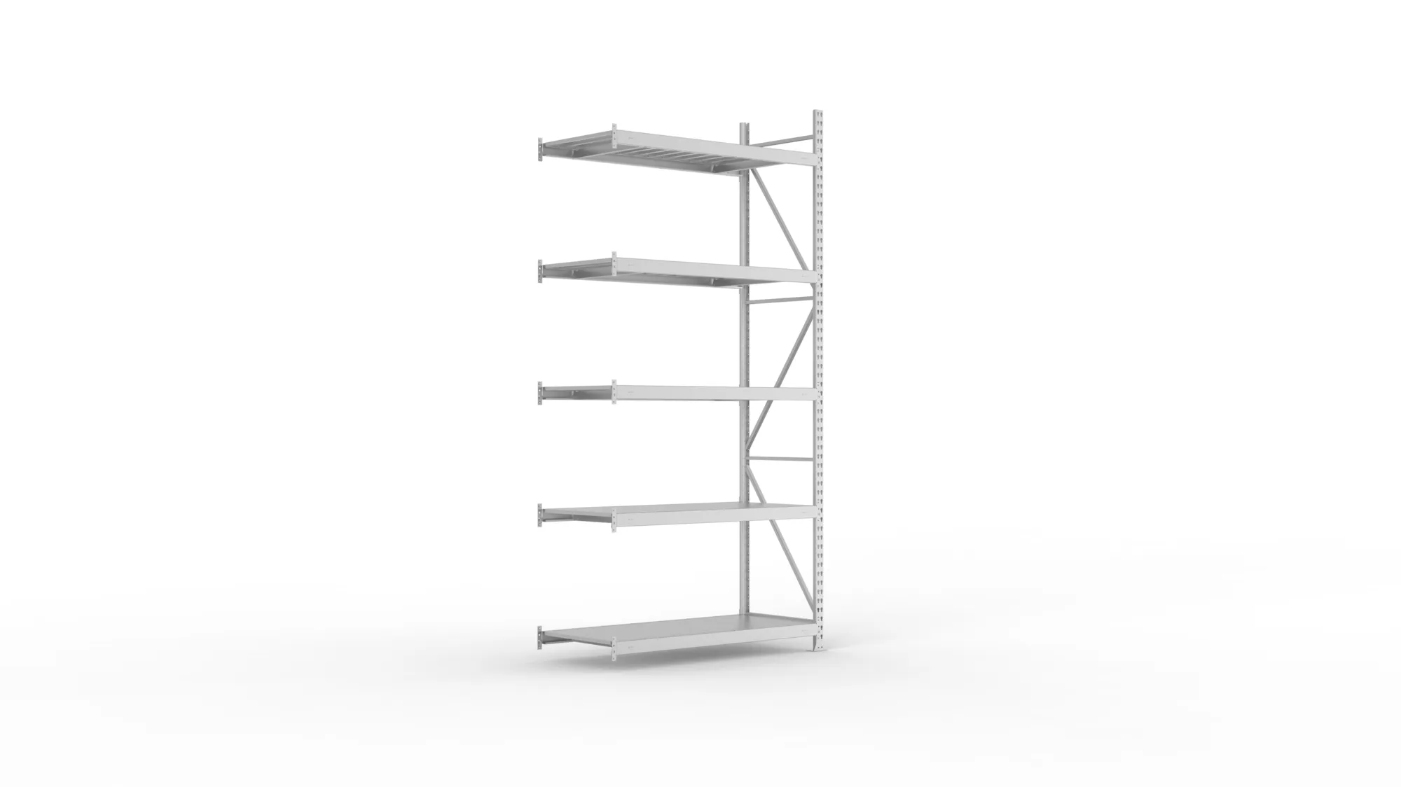 META MINI-RACK Weitspannregal | Anbauregal | 3000 x 1400 x 650 mm | Fachlast 600 kg | Stahlpaneelböden | 5 Ebenen