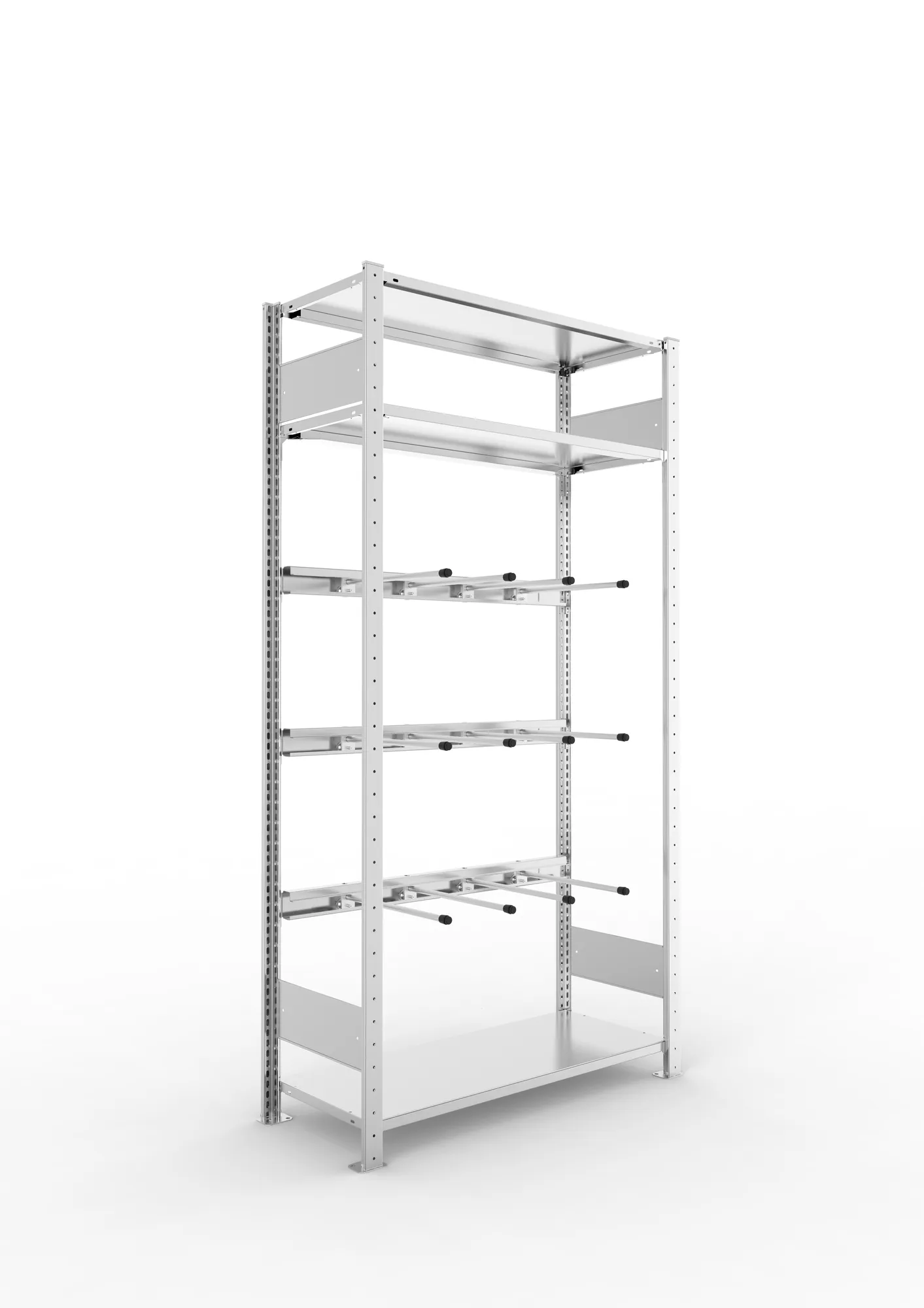 Quick V-belt rack St 2000 x 1000 x 400 3 stepped beams galv cpl.