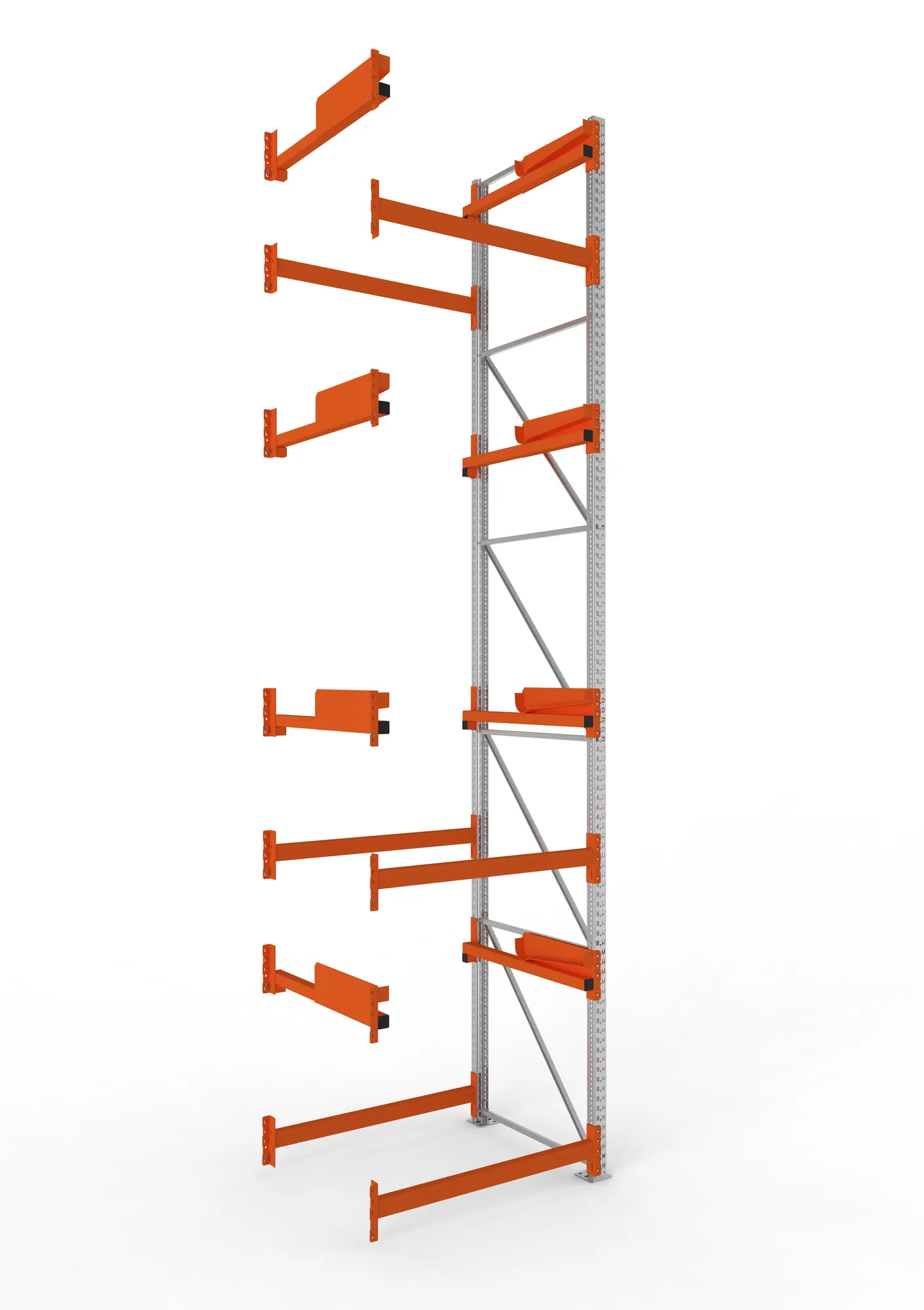 META MULTIPAL | Kabeltrommelregal | Anbauregal | 5500 x 1300 x 1100 mm | Feldlast 5500 kg | 4 Ebenen | Typ 2 | RAL 5010