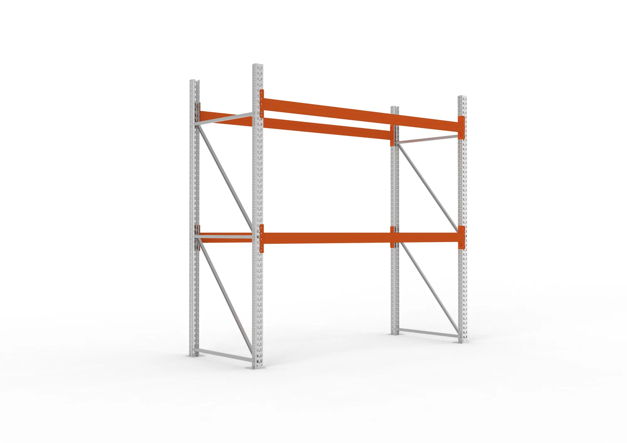META MULTIPAL | Palettenregal | Grundregal | 2700 x 2700 x 1100 mm | Fachlast 780 kg | 3 Ebenen | 9 Paletten | verzinkt