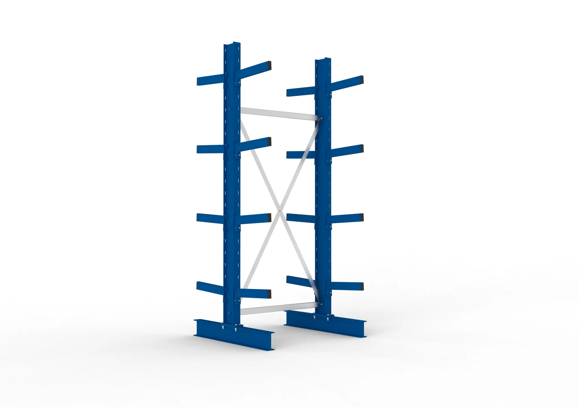 META MULTISTRONG M | Kragarmregal | Grundregal | 2500 x 1000 x 400 mm | Armlast 535 kg | doppelseitig | 4+1 Ebenen