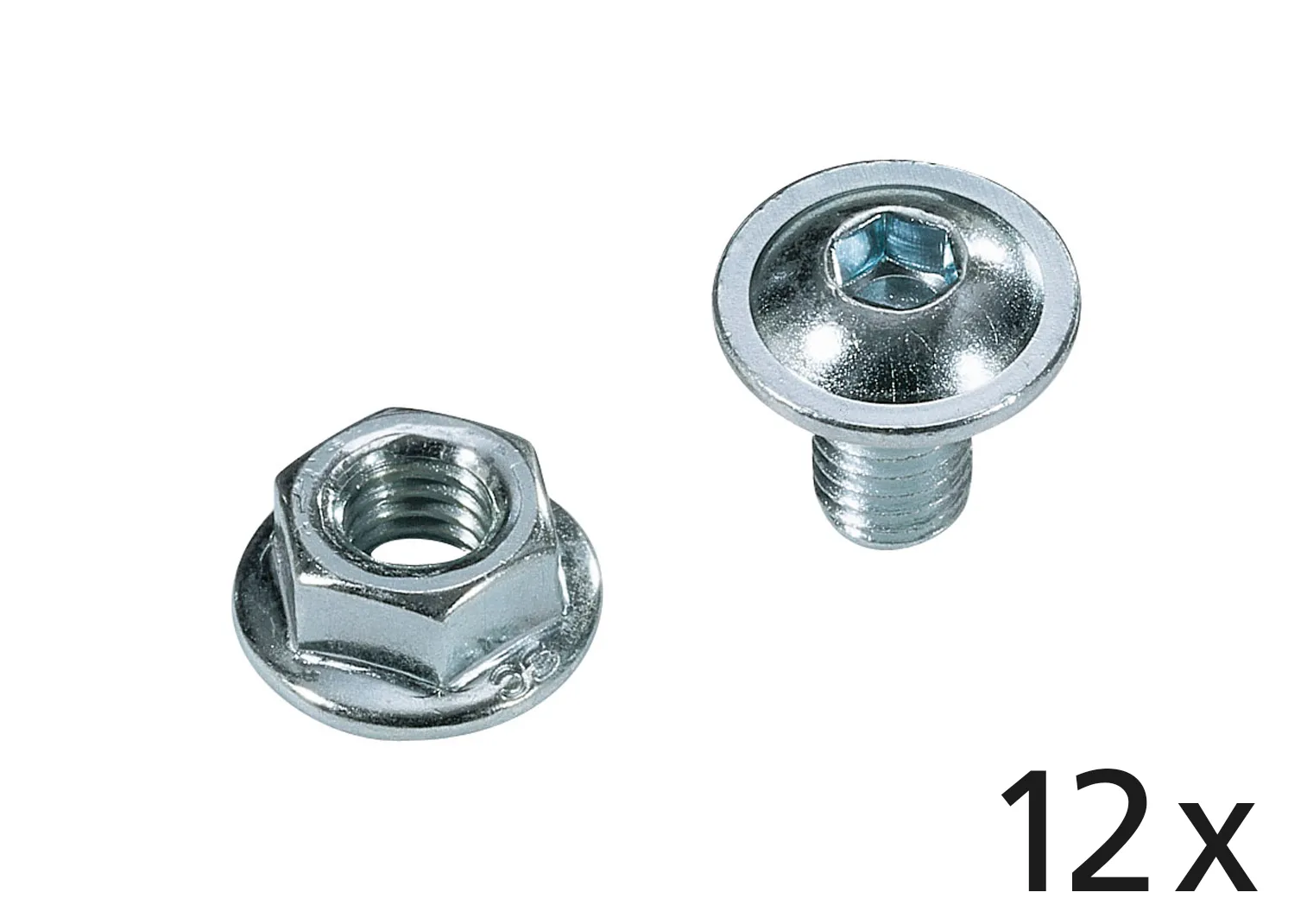 12x flanged nuts & 12x screws M6x12 galv
