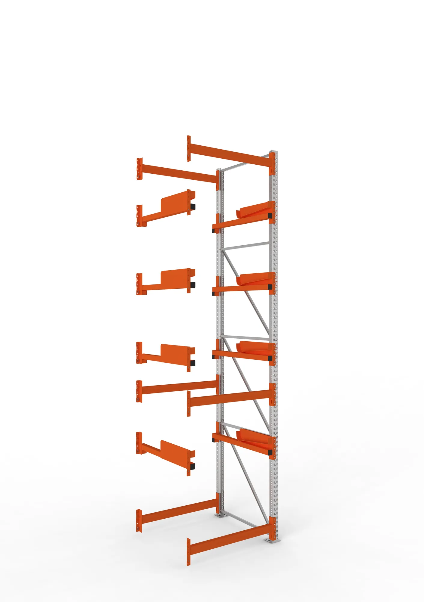 META MULTIPAL | Kabeltrommelregal | Anbauregal | 4400 x 1100 x 1100 mm | Feldlast 5500 kg | 4 Ebenen | Typ 2 | verzinkt