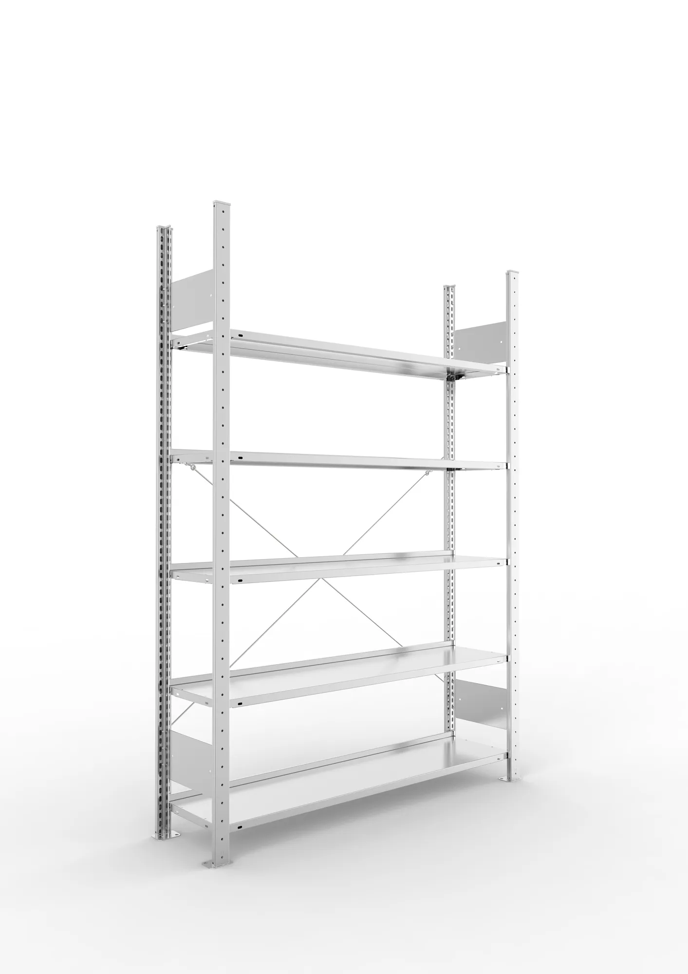 Compact boltless shelv. St 5xshelv. 1850x1250x300 galv