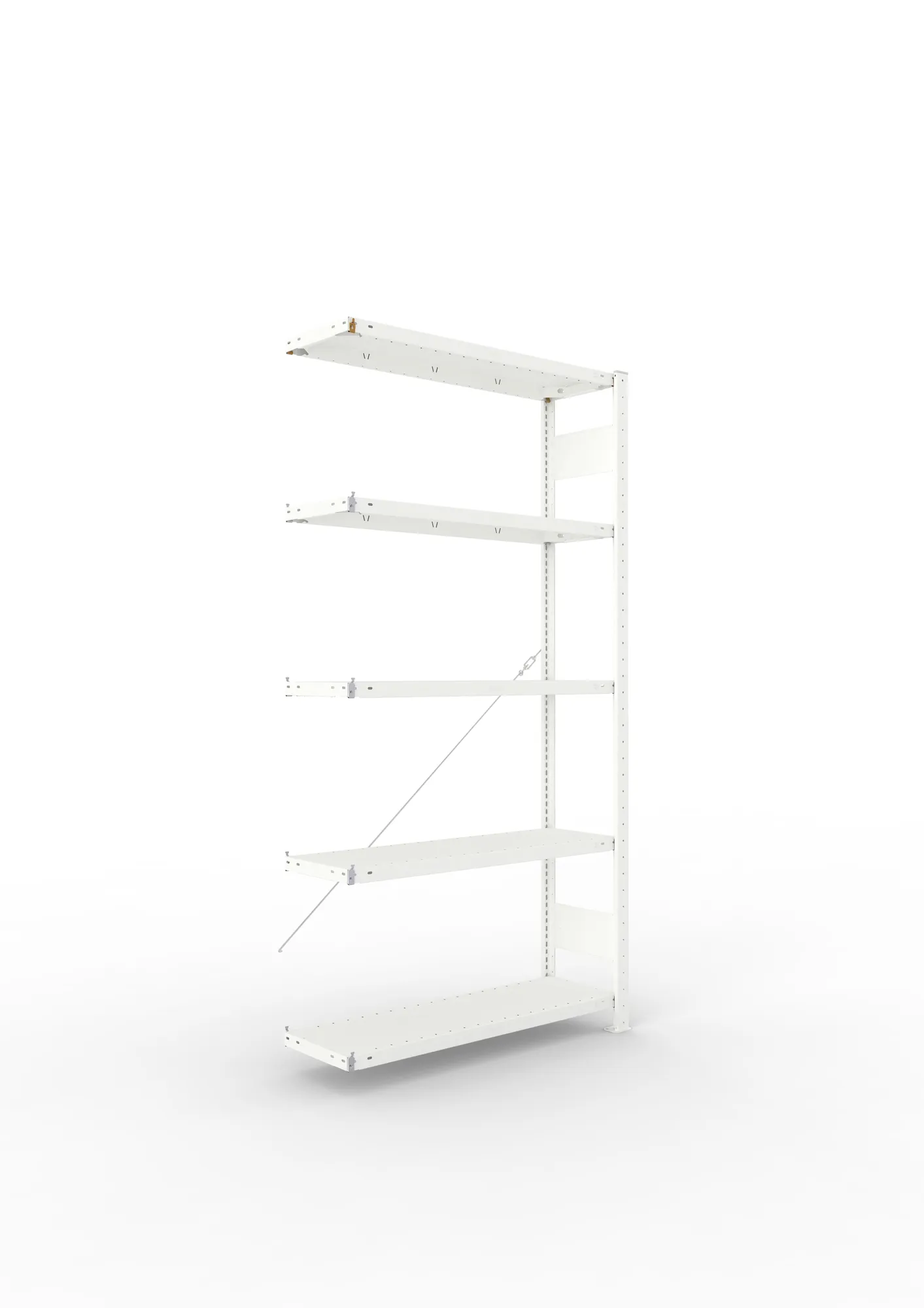 META CLIP | Fachbodenregal | Anbauregal | 2000 x 1000 x 300 mm | Fachlast 150 kg | 4+1 Ebenen | RAL 7035