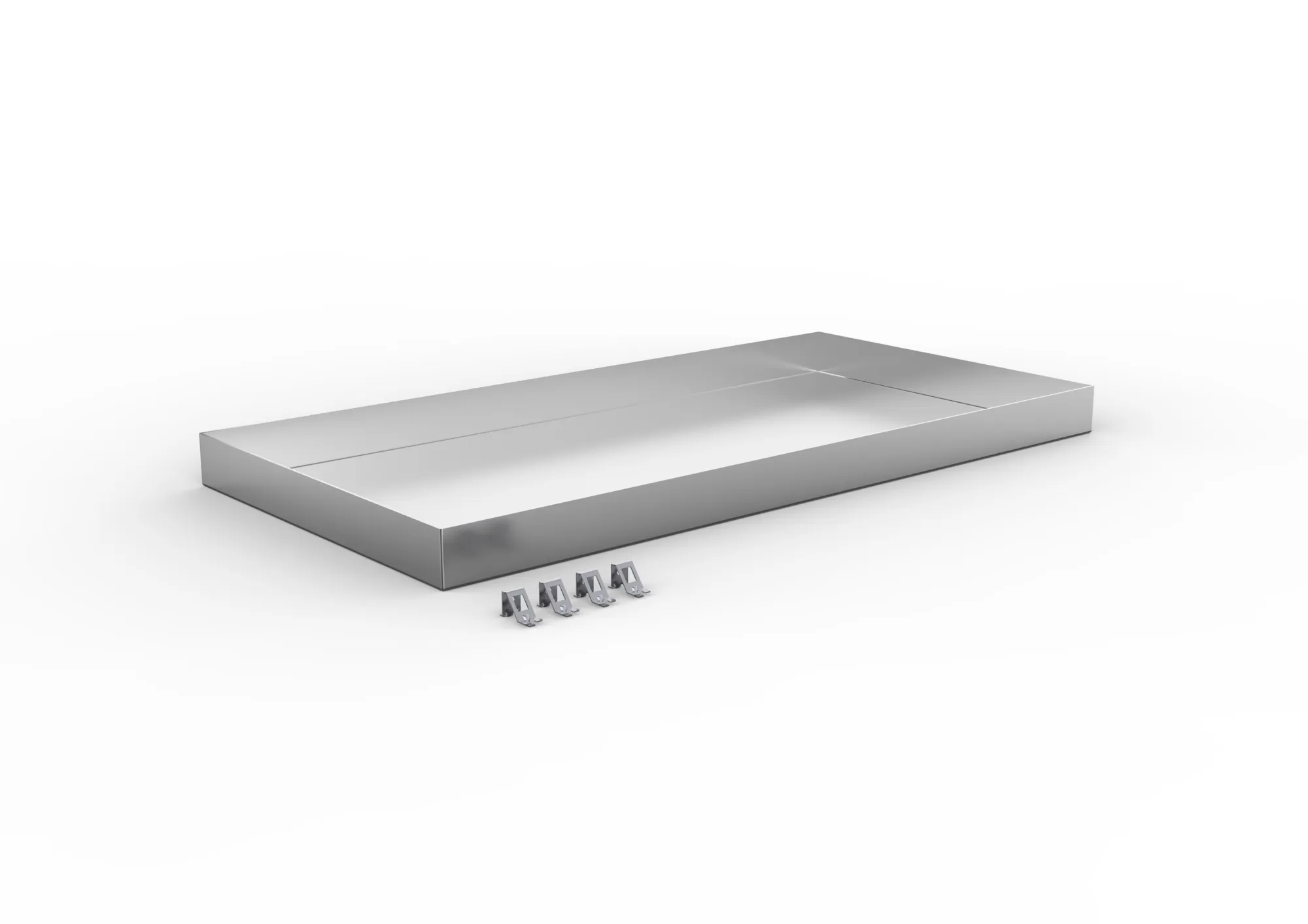 Extra level bowl shelf, 1000 x 500 mm pre.galv. QUICK cpl.