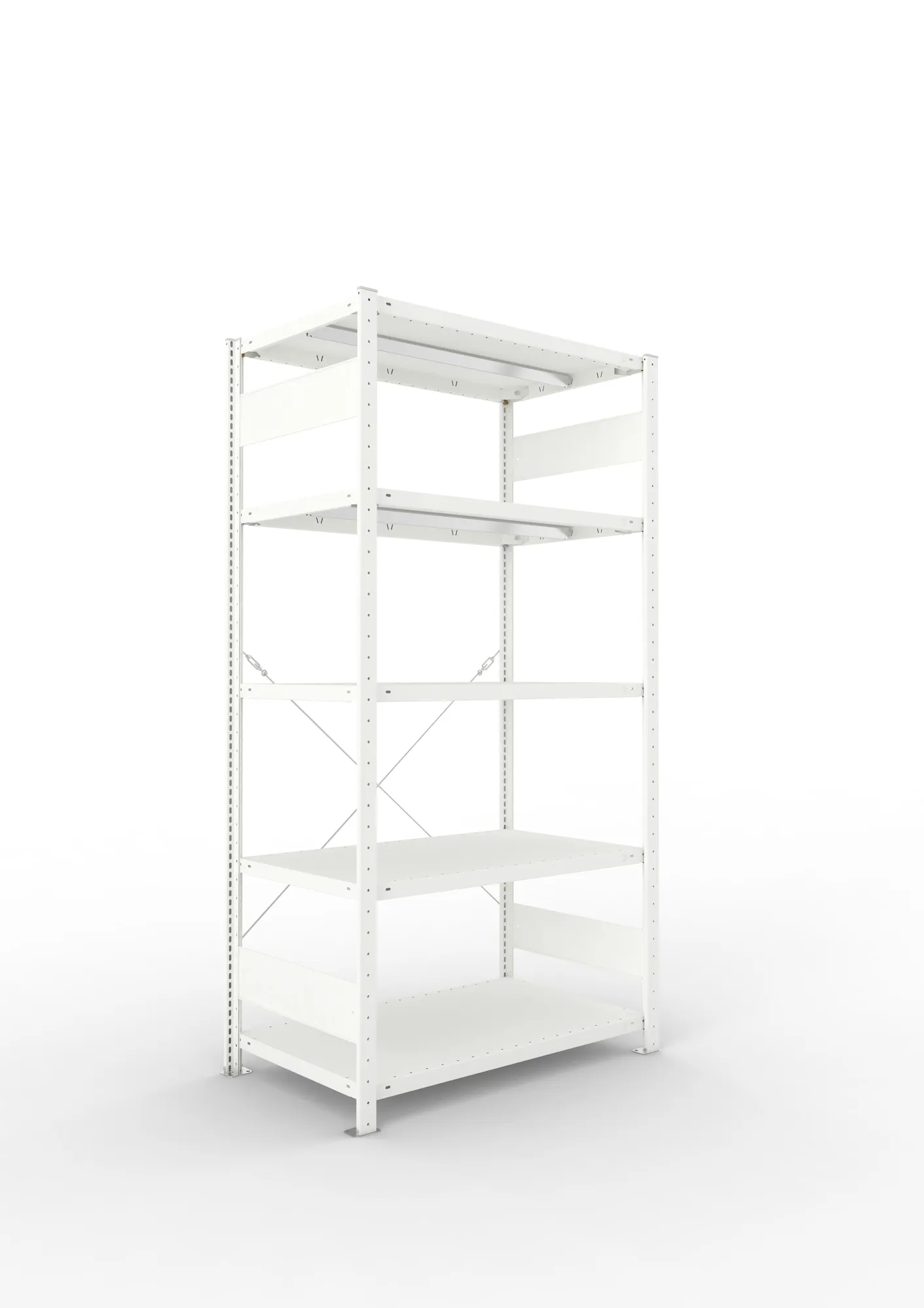 META CLIP | Fachbodenregal | Grundregal | 2000 x 1000 x 600 mm | Fachlast 330 kg | 4+1 Ebenen | RAL 7035