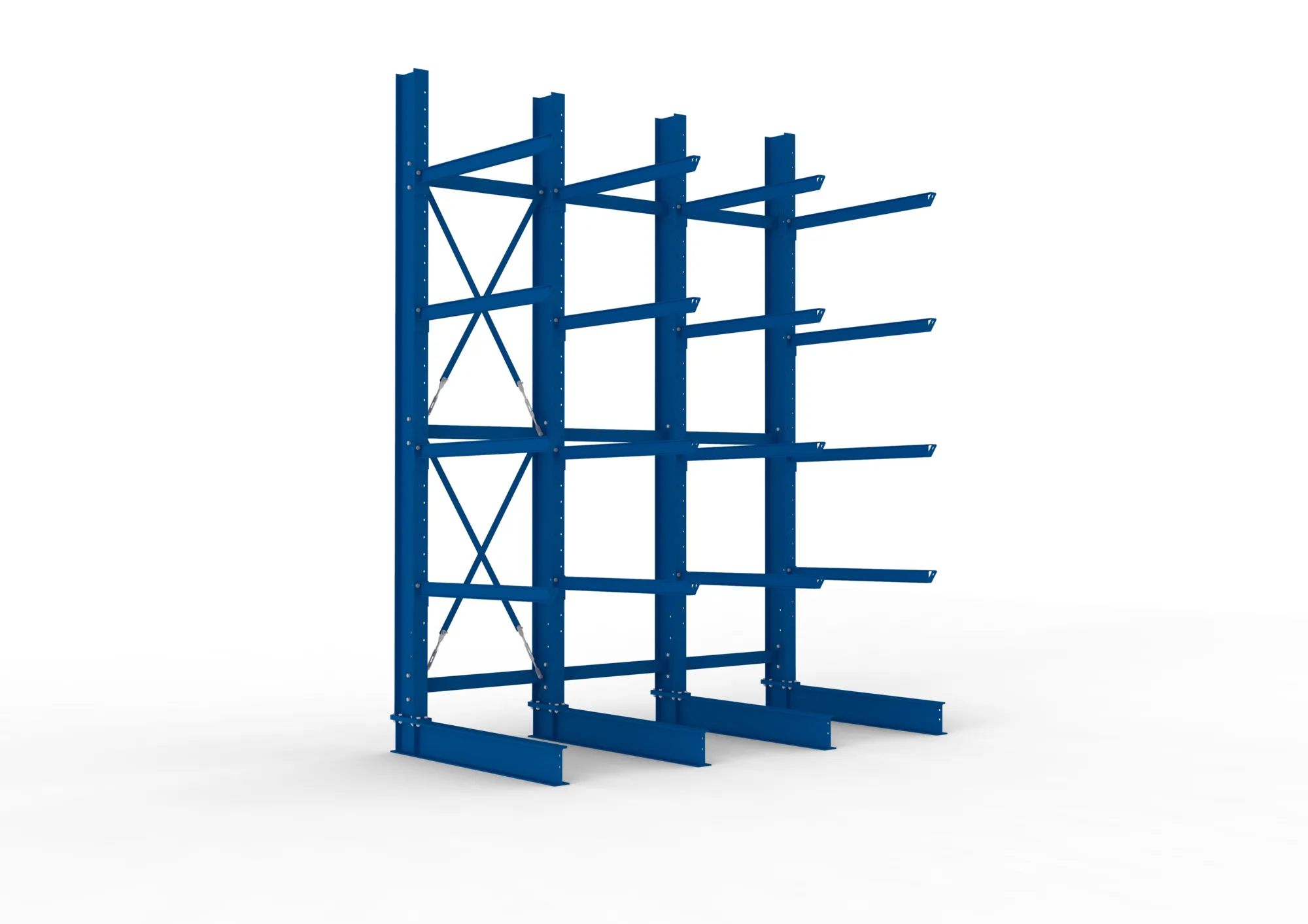 META MULTISTRONG H | Kragarmregal | 3 Felder | 4000 x 3000 x 1250 mm | Armlast 400 kg | einseitig | 4+1 Ebenen