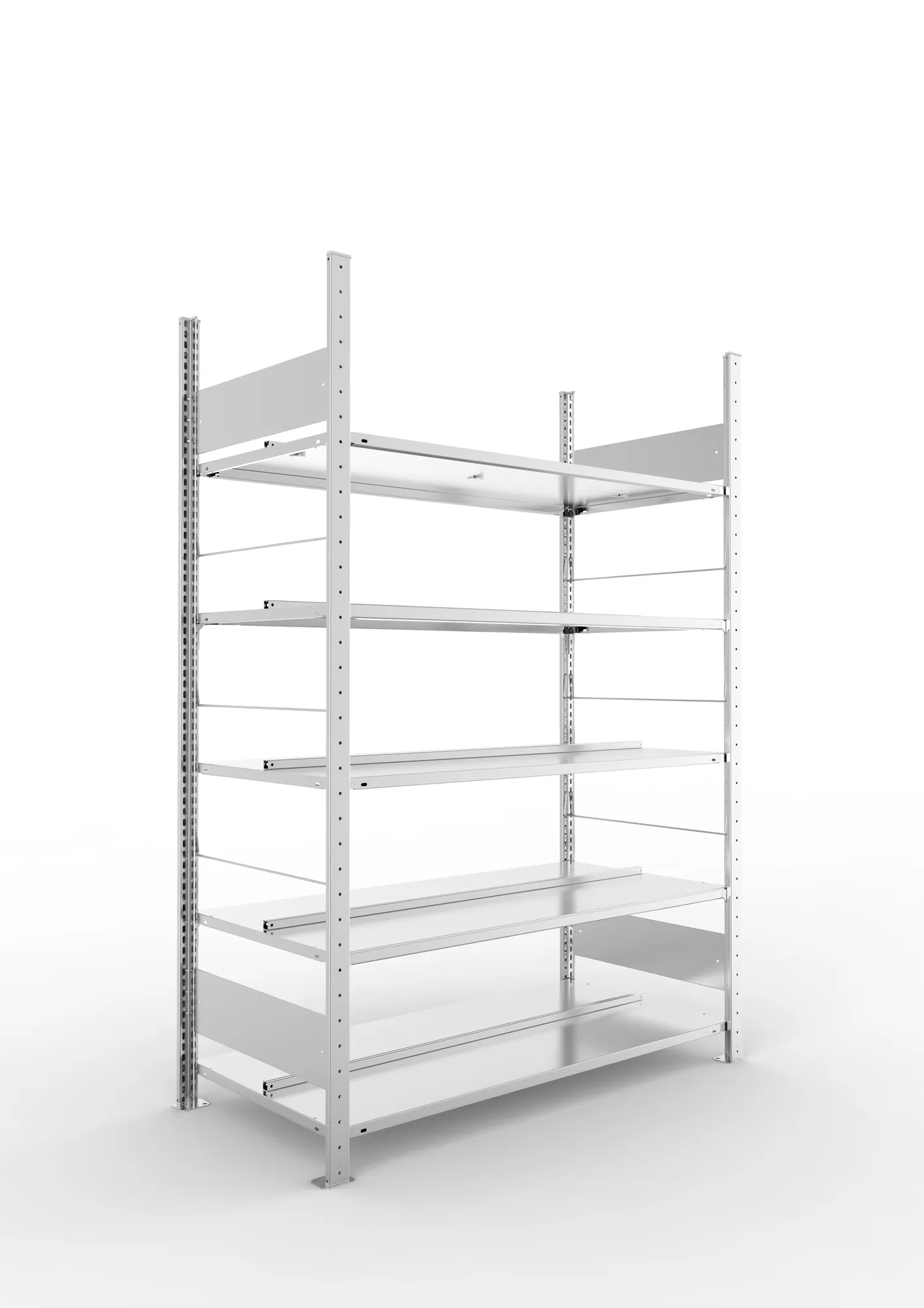Compact boltless shelv. St 5xshelv. 1850x1250x600 galv
