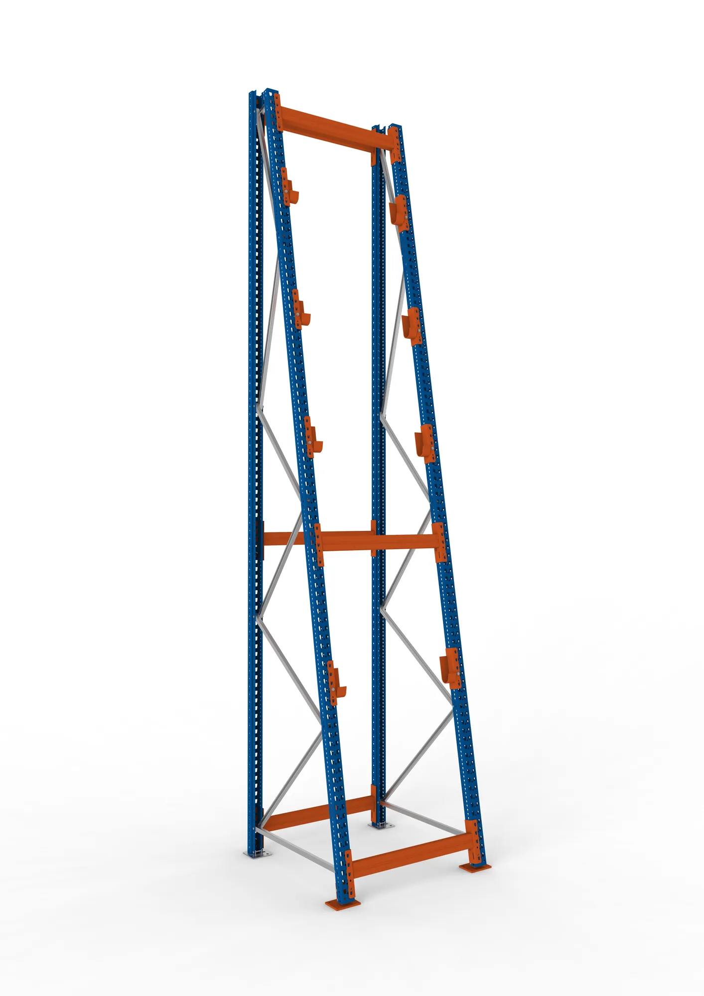 META MULTIPAL | Kabeltrommelregal | Grundregal | 4900 x 900 x 1100 mm | Feldlast 3000 kg | 4 Ebenen | Typ 3/A-Ständer | RAL 5010