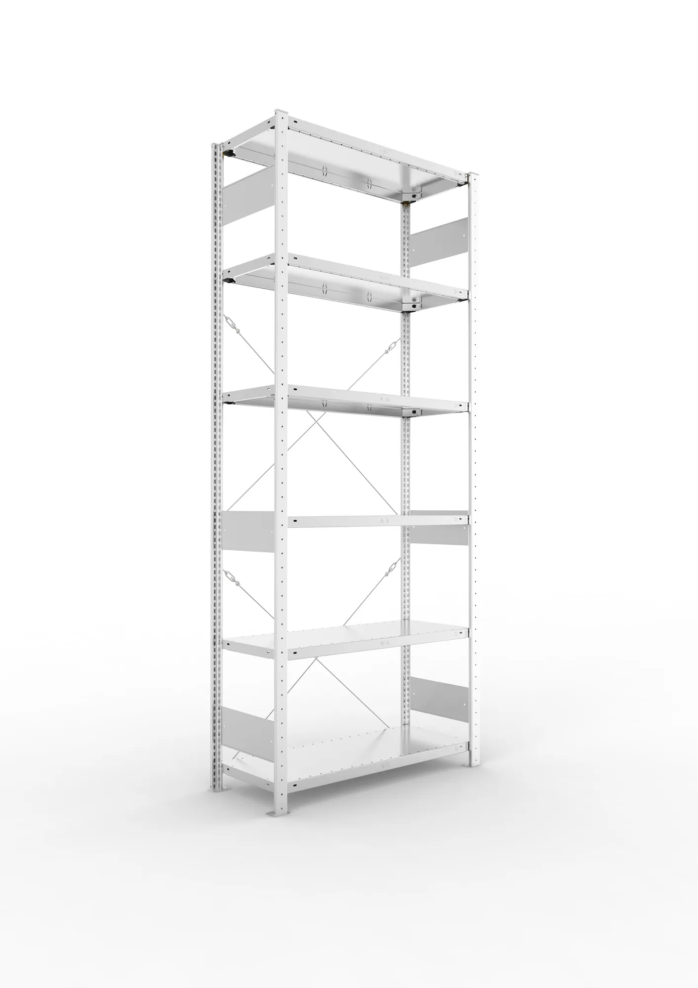META CLIP S3 | Fachbodenregal | Grundregal | 2500 x 1000 x 400 mm | Fachlast 150 kg | 5+1 Ebenen | verzinkt