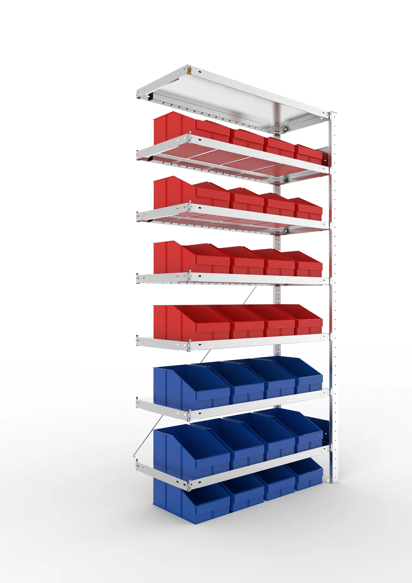 Quick S3 shelv. Add-on 2000 x 1000 x 400 pre-galv . with plastic bins