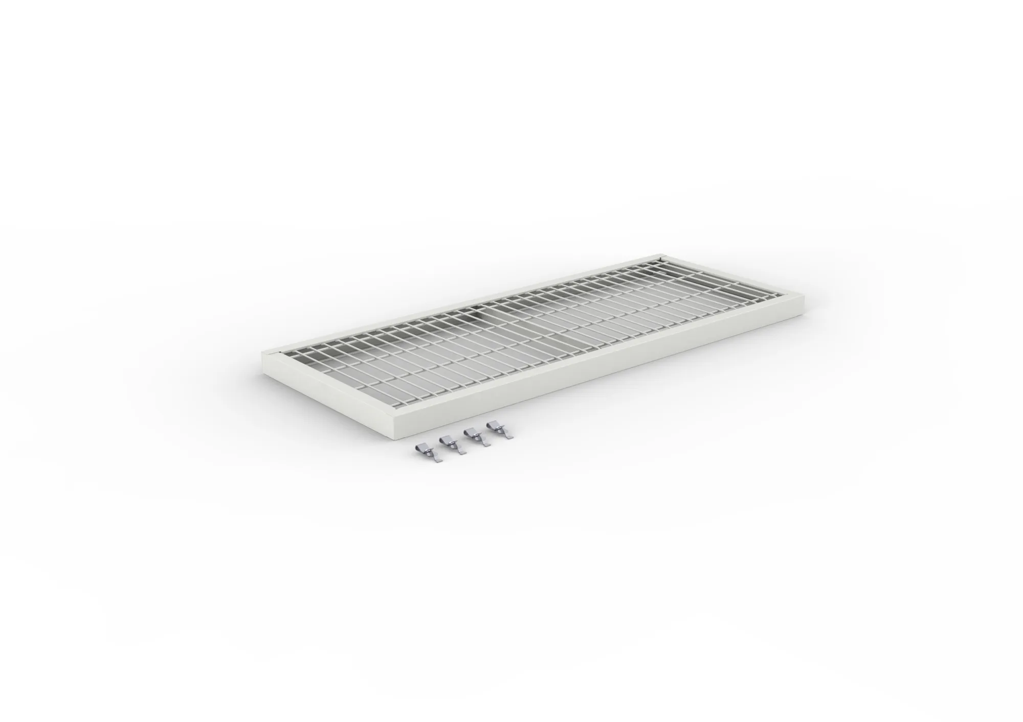 Additional mesh shelf 150 1000 x 400 galv. cpl. incl. 4 mesh shelf clips