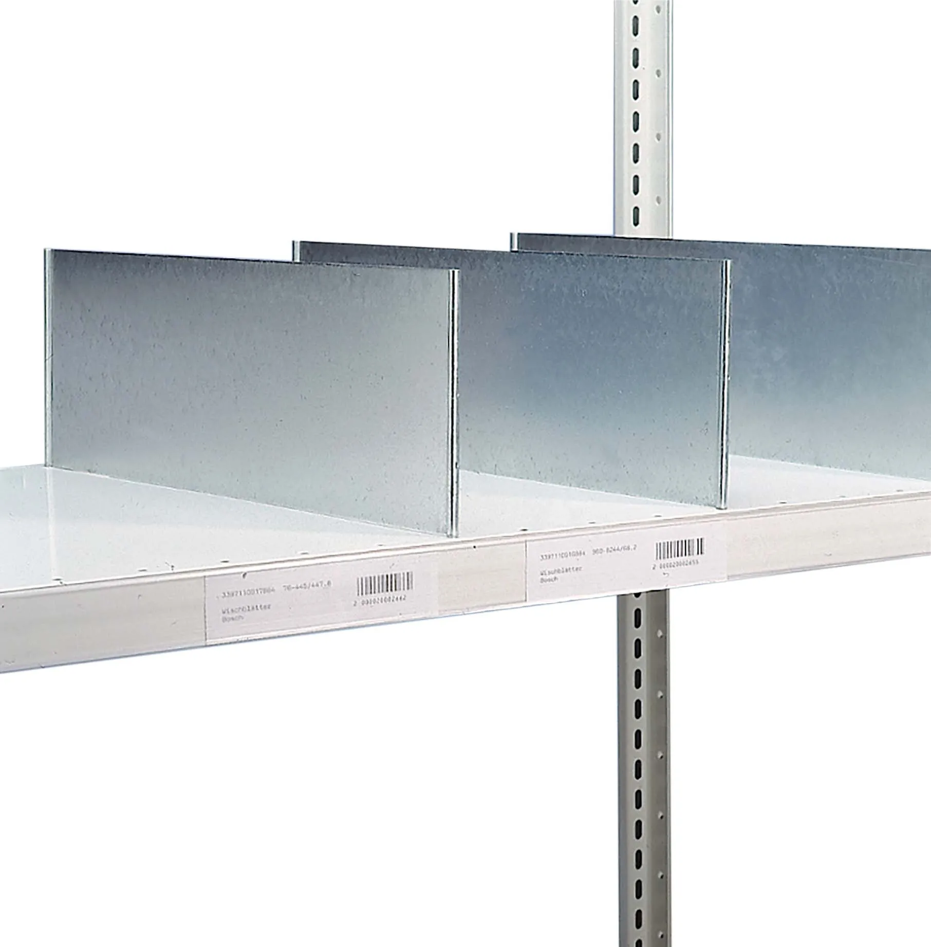 Label holder 1250mm, white, hight 38mm, self-adhesive=tape centred, incapable for deep-freeze warehouse